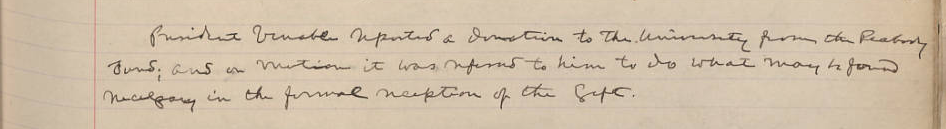 UNC Board of Trustees minutes, May 29, 1911. Courtesy of the University Archives at Wilson Library. 